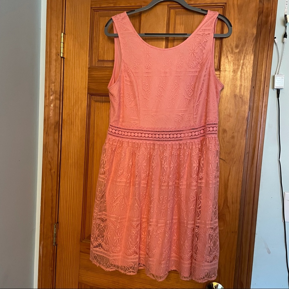 Pink Lace Mini Dress